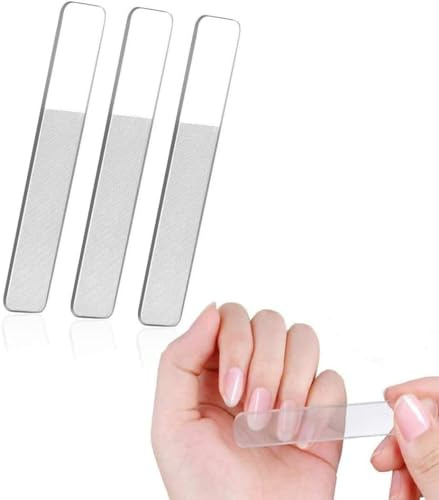 Lot de 3 limes à ongles en verre Nano - Outil professionnel de manucure pour ongles