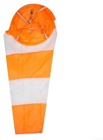 Qualoramall Windsack, 1 m, für den Außenbereich, orange-weiß, mit reflektierenden Gürteln und Öse für bessere Sichtbarkeit und einfache Installation an Flughäfen, Hubschrauberlandeplätzen, Baustellen