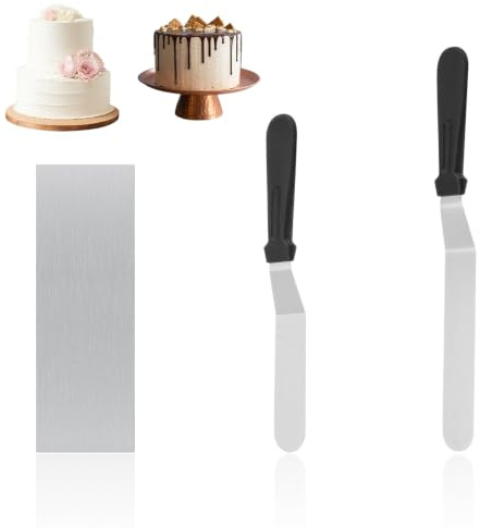 Foonary Spatola da pasticceria in acciaio inox 6 e 8 pollici, piastra per torta | Coltello da torta torta Knife, utensili da pasticceria per decorazioni torte fai da te