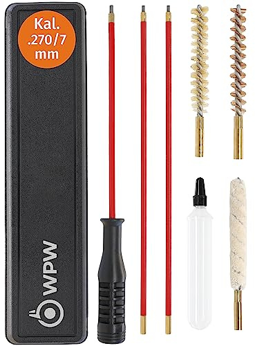 WPW Waffenreinigungsset für Büchsen in der Kunststoffbox mit Öltube für Kaliber 7 mm mit 1/8-Gewinde