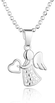 fish Mädchen Silber-Kette 925 Engel-Anhänger mit Schmuck-Etui, Geschenk-Idee