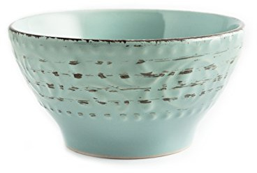 H&H 8433502 Stoneware Courtyard - Juego de 6 platos hondos (15 cm), color azul