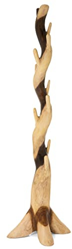 Divero Garderobenständer in Baumform aus Suar-Holz, behandelt – Farbe: Braun