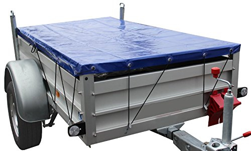 Baumarktplus Anhängerplane Flachplane oder Hochplane Plane Gewebeplane Hängerplane Anhänger Abdeckplane mit Planenseil PVC wasserfest, Flachplane 2075x1140x50mm