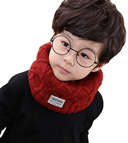 FakeFace Kinder Schlauchschal Tuch Loopschal Loop gestrickt Rundschal Halstücher Winter Schal für 2-10 Jahre Baby Mädchen Jungen