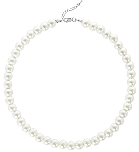 BABEYOND Rund imitationpärla choker halsband bröllop pärlhalsband för brudar vit e legering, colore: Diameter of Pearl 10mm, cod. WH-necklaces-2-1