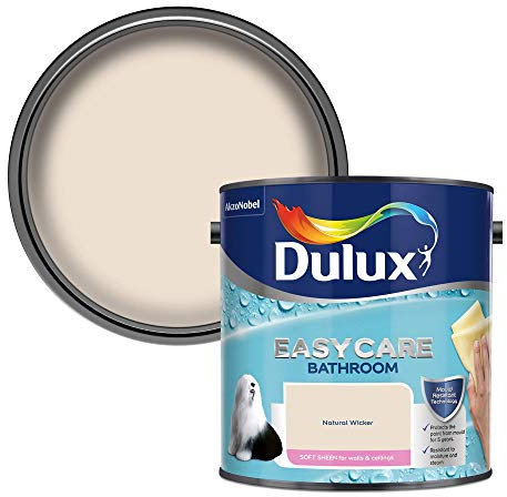 Dulux 5275840 Easycare Bathroom Soft Sheen Emulsion Paint For Walls And Ceilings - Natural Wicker 2.5L