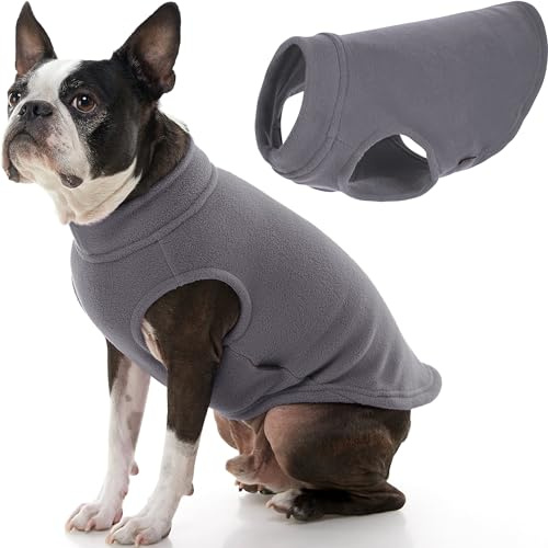 Gooby Hundepullover aus Stretch-Fleece - Grau, Größe XXL - Warmer Pullover für Kleine bis Große Hunde, Jungen oder Mädchen