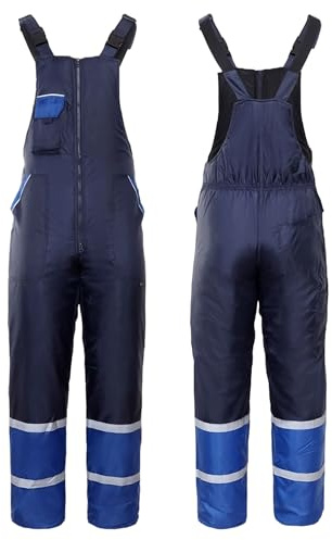 MAZALAT work wear Winter Arbeitslatzhosen männer, Gefüttert, Winddicht & Wasserdicht mit Reflektionsstreifen, Thermohose, Arbeitshose, Latzhose