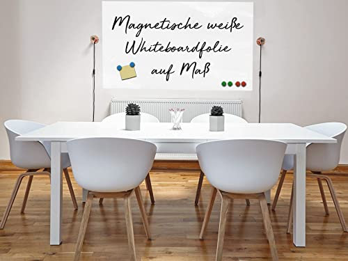 KaRoFoilFIX® Whiteboard rahmenlos Magnet Selbstklebefolie 70x40cm Kühlschrank Küche Einkaufsliste Notiz Planer flexibler Haftgrund für Magnete beschreibbar nass und trocken abwischbar