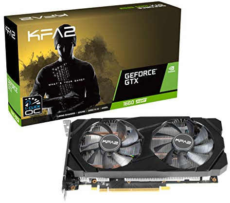 KFA2 nVidia GeForce GTX 1660 Super OC 6 GB 192-bit GDDR6 PCIe grafikkort, 60SRL7DSY91K, svart