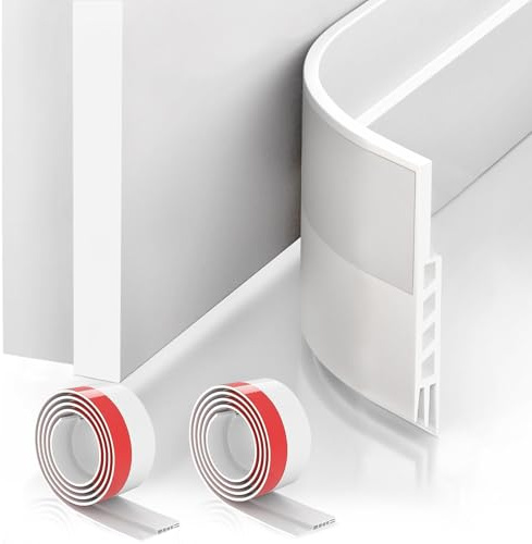 Suptikes 2 Pack Door Draft Stopper，Door Sweep for Exterior & Interior Doors,Door Bottom Seal Dust and Noise Insulation Weather Stripping Draft Guard Insulator, 2 W x 39 L,White