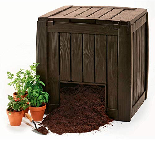 Keter Deco Composter Compostiera con base 340L Guarnizione Resistente e Rrmetica