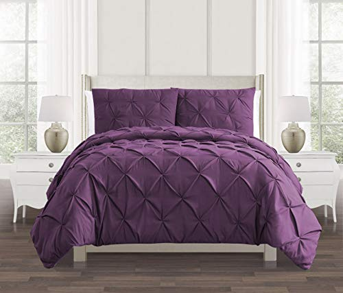 SeventhStitch Diamond Pinch Pleat Pintuck Duvet Cover Set 100% Soft Brushed Microfibre Quilt Covers Bedding Bed Sets Single Double King Super King with Pillow Cases