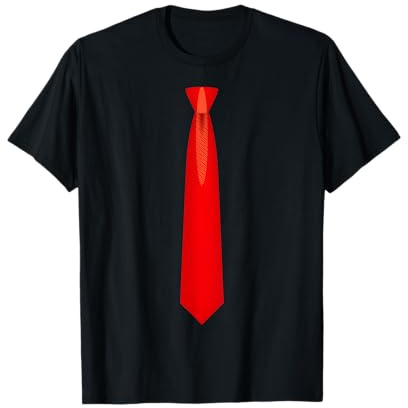Vestido divertido con corbata roja Camiseta