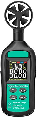 DHF Anémomètre numérique portable avec écran LCD rétroéclairé - Peut mesurer la vitesse du vent à travers la girouette utilisée