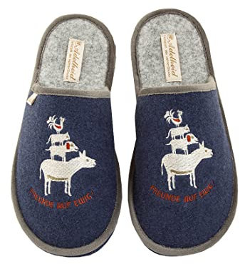 Adelheid Freunde auf ewig Filzpantoffel, Farbe:Jeansblau, Größe:42/43