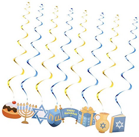 jojofuny Chanukka-Ornamente Hängende Spiralanhänger Für Chanukka-Dekorationen Luftschlangen
