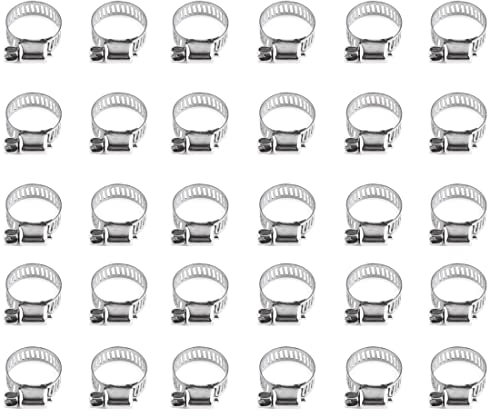 Fascette stringitubo da 30 pezzi in inox 304 13-19mm，fascette metalliche, Fascetta stringitubo regolabile，adatto per Tubi Gas, Acqua