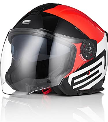 ORIGINE Casco Moto Jet Casco Scooter con Doppia Visiera Omologato ECE 22-06
