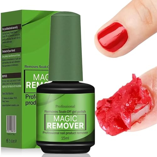 COSMOO Removedor de esmalte de uñas de gel de 15 ml, removedor de esmalte de uñas de gel profesional Qui