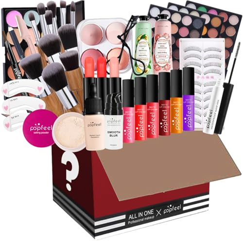 42St Schminkkasten Make-Up Set, Professionelles Kosmetische Schmink Set mit Lidschatten Lippengloss Rouge Concealer Usw, Multifunktions Kosmetik Produkte für Teenager-Mädchen Frauen