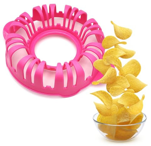 Cuire les pommes de terre au micro-ondes, récipient pour cuire les chips sans huile, sain facile à lumière sans graisse, convient également aux fruits et légumes (fuchsia)