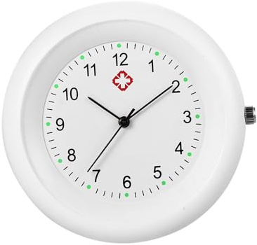 JewelryWe Krankenschwesteruhr Analog Quarz Taschenuhr 30 Wasserdicht Silikon Uhr mit Halskette Kette Schwesternuhr Pflegeuhr Pulsuhr für Arzt Geschenk Unisex