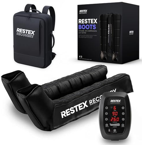 Restex Recovery Stivali pressoterapia Drenaggio Linfatico Apparecchio Massaggio PerGambe Pesanti e Piedi Recupero Sportivo - Cellulite - Silhouette - Garanzia 2 anni (taglia XL), Large (XL)