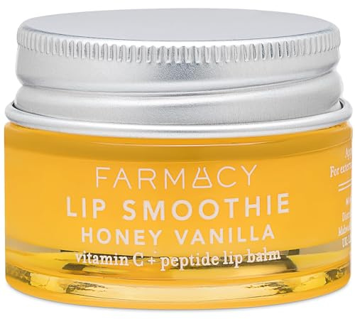 Farmacy Lip Smoothie Peptide Lip Balm - Lip Moisturizer & Plumper with Vitamin C - Honey Vanilla Scented with High Gloss Finish