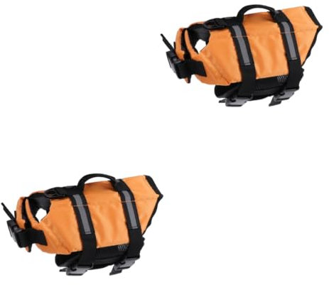 minkissy 2stücke Pet Life Preserver Für Hunde wasserdichte Schwimmweste Für Xs-Hunde Orange Mit Reflektierenden Elementen Für Bootsfahrten Und Sichere