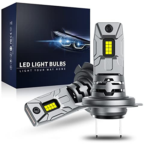 FateEye H7 LED Ampoules Phare Voiture, Phare automobile LED H7 60W 6500K Blanc,1:1 Conception miniature, Plug and Play, Ampoules de remplacement halogène/Xénon, Lot de 2