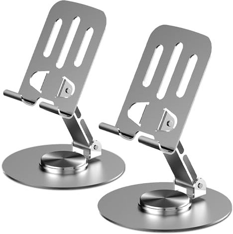 XunyLyee 2 Stück 360° Drehbarer Handy Ständer Verstellbar Handy Halterung Halter Tisch für Schreibtisch, Kompatibel mit iPhone 16 15 14 13 12 11 Pro MAX Plus, Galaxy, und Alle 4-8 Zoll Display Handys