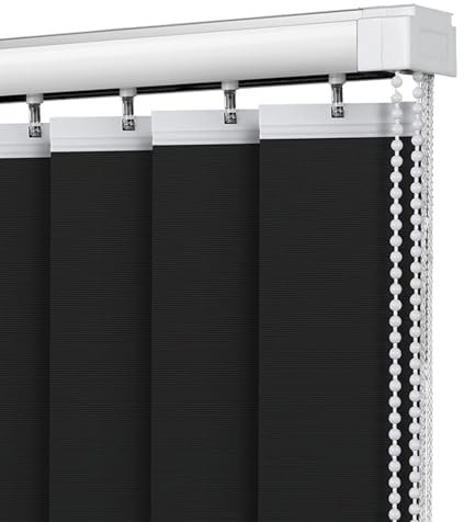 XINGWANGG Lamellenvorhang Schwarz Komplettset Vertikaljalousie Vertikalanlage Schiebevorhang Raumverdunkelnd Lichtdurchlässig Tür Fenster Lamellen Rollo,Breite x Höhe (80cm x 240cm)