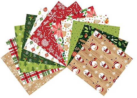 Fukamou Weihnachts-Bastelpapier, Feiertags-Scrapbook-Papier - 6 Zoll Vintage Weihnachtskarton 0 | Festliches Must-erpapier, -Bastelpapier Für Die Kartenherstellung, Dekorativer Hintergrund,