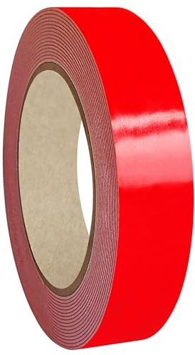 Självhäftande tejp, 24 dubbelsidig, starkt självhäftande | universell monteringstejp | 1 mm tjocklek, 5 eller 50 m, bredd valbar | skumtejp för trä, glas, metall, plast etc. /50 mm x 5 m