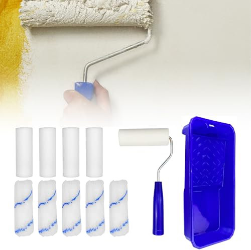 Rodillo Pintura Pared,Rodillo Pintura,Rodillo Pintura Pequeño,Rodillos para Pintar Paredes,Mini Rodillo Pintura de Espuma,Kit Rodillo Pintura Multifunción,para una óptima seguridad