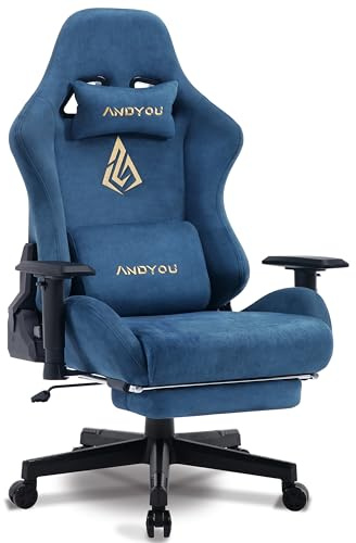 Andyou Ergonomic Gaming Chair with Footrest, Racing Style PC Chair with Headrest and Lumbar Support