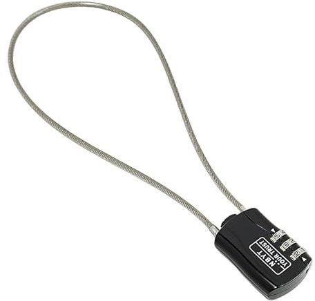 EuAcesry Vorhängeschloss mit einziehbarem Kabel, Diebstahlsicherung, Zahlenschloss mit 41 cm Kabel, kompakt für Motorradhelm, Fahrrad, Koffer, Zug, Roller, Snowboard Skier