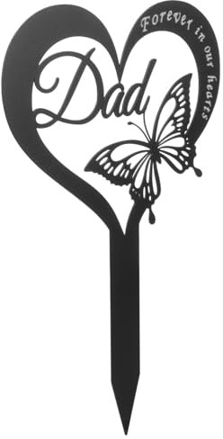GANAZONO Estaca Conmemorativa De Metal Forma De Corazón para Cementerio Decoración De Jardín Fácil De Usar para y Espacios Exteriores