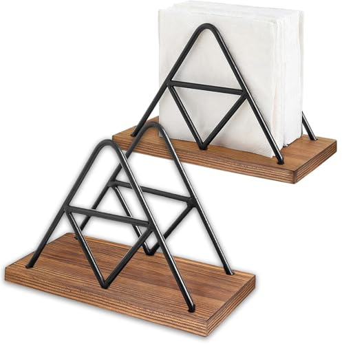 ARCPNRT Servilletero, 2 piezas - Soporte para Servilletas Triangulares - Hierro - Moderno - Decoración de Mesa de Restaurante