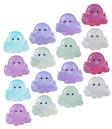 TOYANDONA 16pezzi Statuette Di Polpo in Miniatura in Resina Decori Mini Polpo Piccole Per Vaso Bonsai Mini Giardino Layout Ornamentale