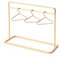 Minamzee 1:12 Dollhouse Metal Garment Rack Set with 3Pcs Gold Clothes Hangers, Dollhouse Mini Clothes Storage Furniture Accessories for Bedroom,Living Room,Shower Supplies