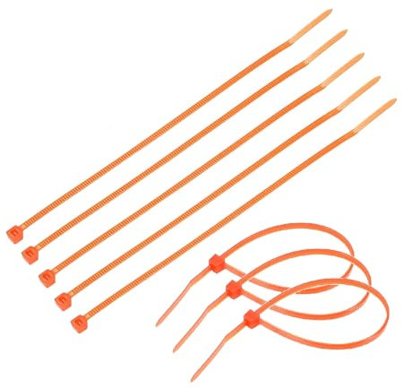TERF® 10 Pcs Orange Cable Ties 780mm (30.71'') X 9.0mm Premium Nylon Zip Ties Wraps Secure Self Locking Mechanism Plastic Tie for Home Office Garden Garage Workshop DIY Use