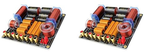 Kznifmk 2X Haut-Parleur Professionnel à Trois Voies 450 W, RéPartiteur Haute Puissance, 750 Hz/5 000 Hz, pour ScèNe, CinéMa Maison, Filtre Croisé Audio à 3 UnitéS