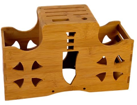 DECHOUS Porta Cutter in Bambù Per Cucina Supporto Per Taglierini e Forbici Accessorio Da Cucina Essenziale
