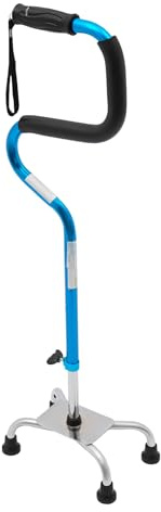 Bastón ajustable, muleta, altura ajustable, 136 kg/300 libras, 1,5-1,85 m, para apoyo al subir y bajar escaleras (azul)