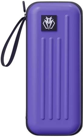 Lavishio Dartkoffer für Stahl- oder Soft-Tip-dartpfeile, fasst 3 Darts und anderes Zubehör, mit eingebautem Aufbewahrungsrohr und Tasche für dartpfeile, Spitzen, Schäfte usw. (Purple)
