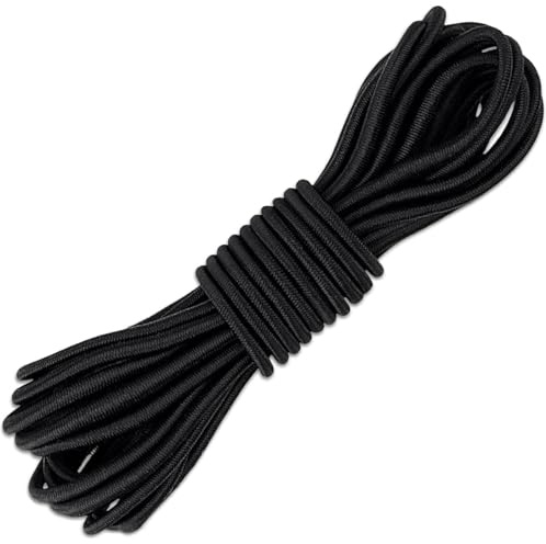 Gummikordel,10m x 4mm Gummiband Rund, Gummiseil, Schwarzes Gummiband | Gummiseil Elastisches, Dehnung Spannseil Für Plane, Anhängerplane, Sonnensegel, Zelte, Banner(Schwarz)