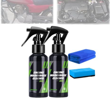 Spray desengrasante de alta resistencia para limpieza de manchas de grasa, limpiador y desengrasante de motor premium, protector de brillo de alta resistencia. (2PCS)